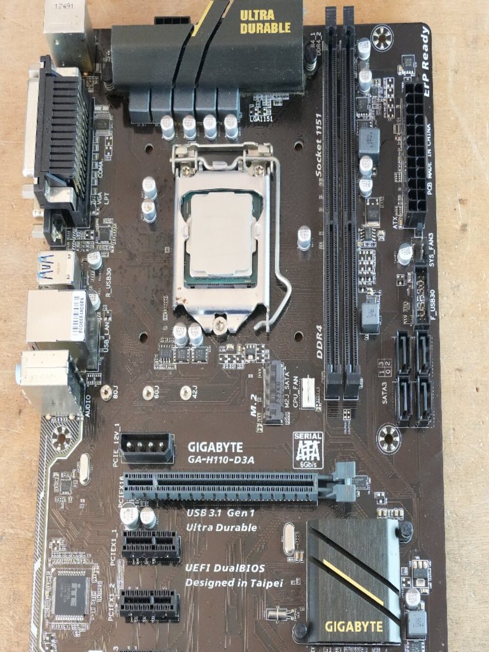 GIGABYTE GA-H110-D3A LGA 1151 Crypto Mining Motherboard with INTEL Celeron G4900
